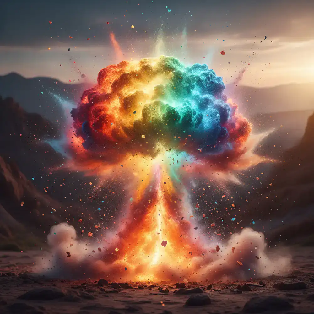 Efeitos visuais de explosão e partículas