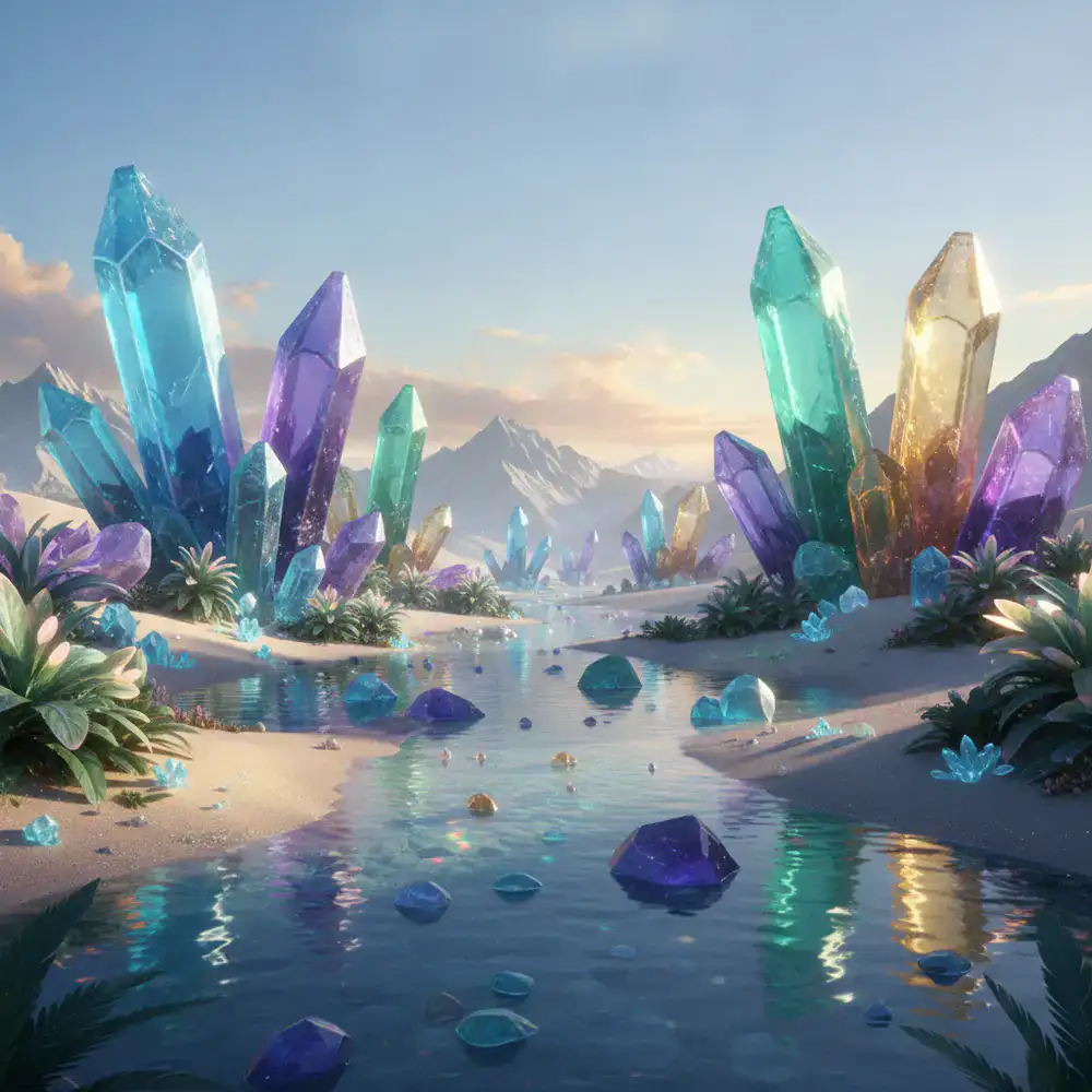 Conceito de arte do Oásis de Cristal